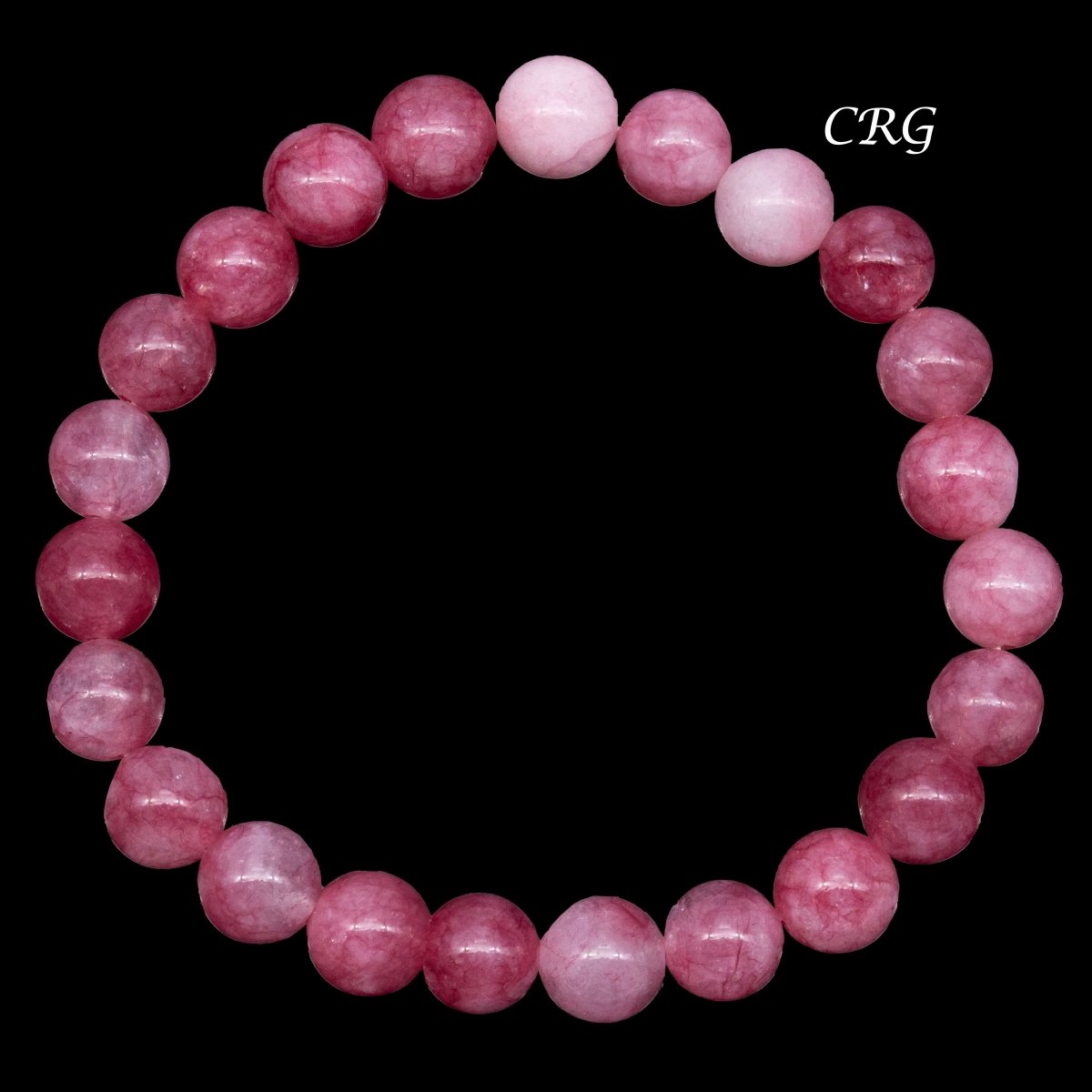 QTY 1 - Light Strawberry Quartz Tumbled Bead Stretch Bracelet / 8mm AVG