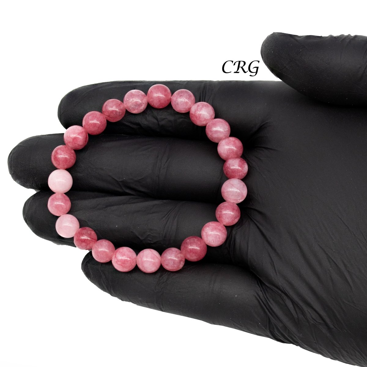 QTY 1 - Light Strawberry Quartz Tumbled Bead Stretch Bracelet / 8mm AVG