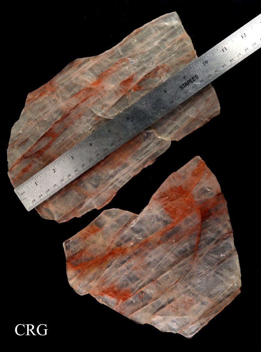 QTY 1 - Madagascar Fire Quartz Slab / 9" - 12" Avg