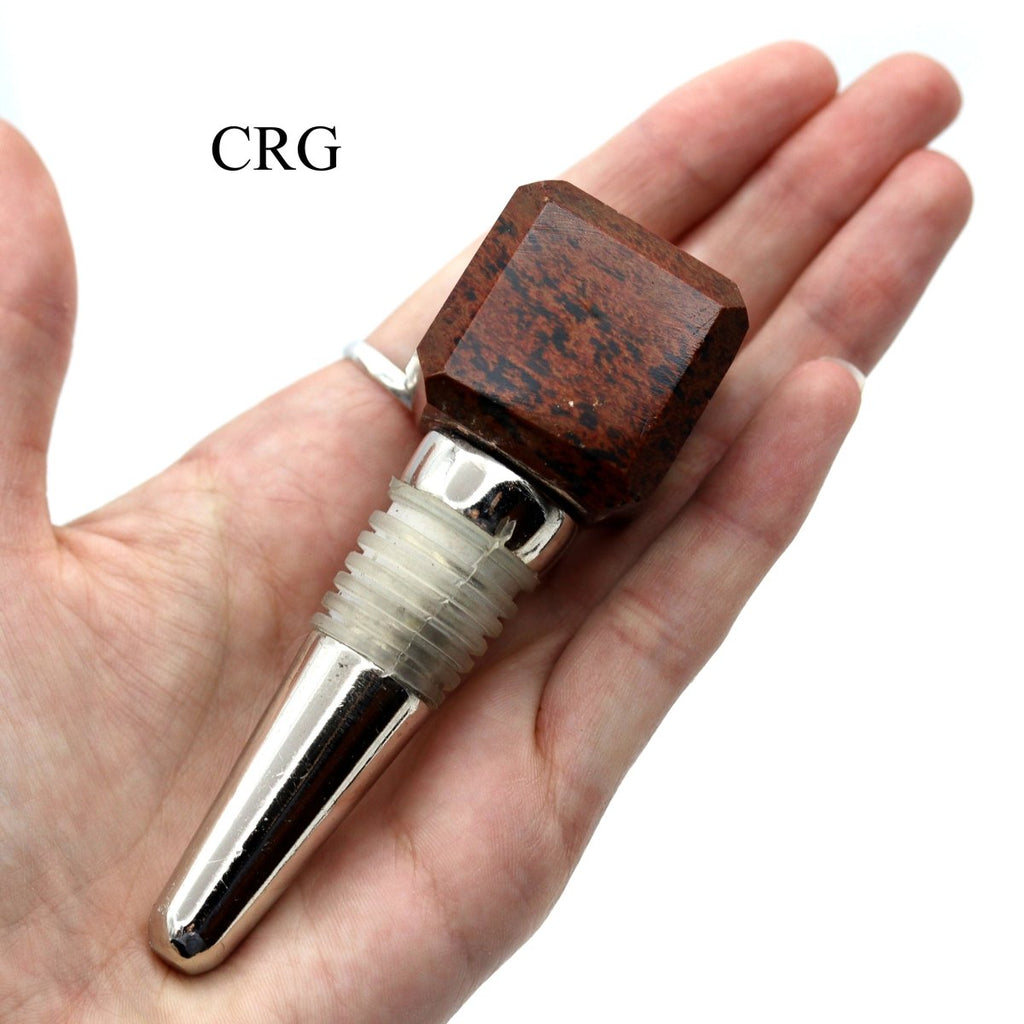 QTY 1 - Mahogany Obsidian Gemstone Cube Bottle Stopper