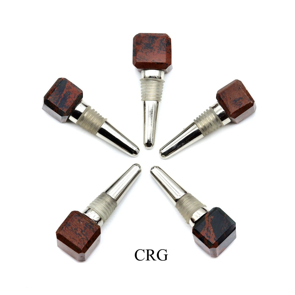 QTY 1 - Mahogany Obsidian Gemstone Cube Bottle Stopper