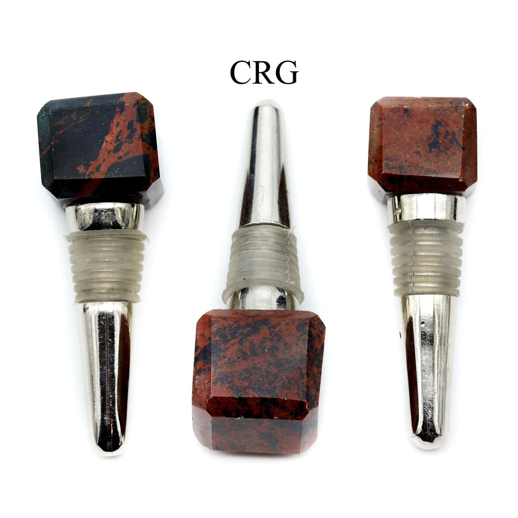 QTY 1 - Mahogany Obsidian Gemstone Cube Bottle Stopper