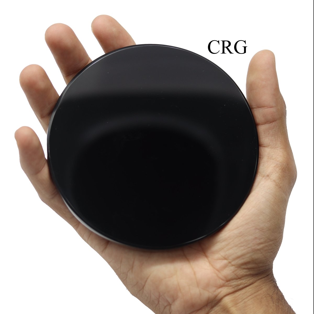 QTY 1 - Medium Black Obsidian Round Disc / 5" dia avg.