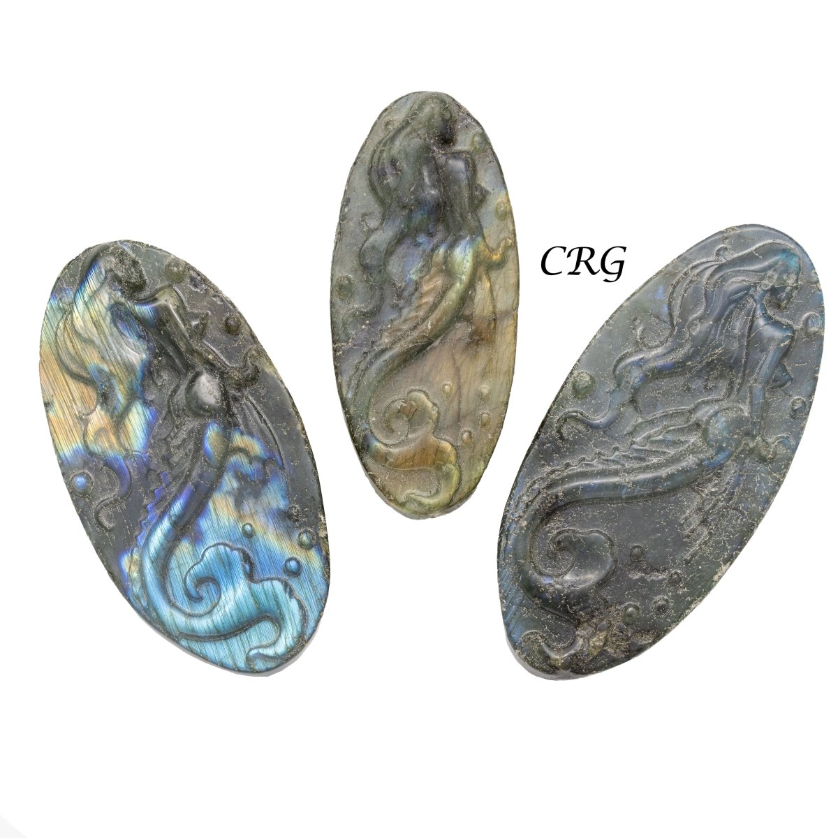 Qty 1 - Mermaid Labradorite Super Flash Carving