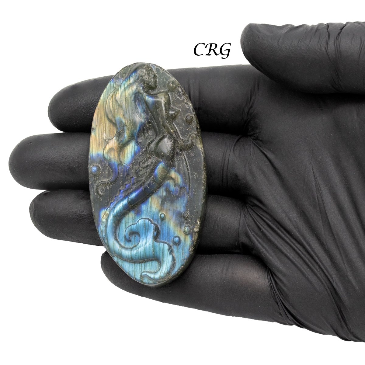 Qty 1 - Mermaid Labradorite Super Flash Carving