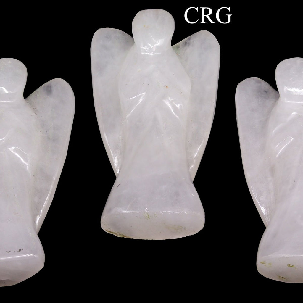 QTY 1 - Milky Quartz Gemstone Pocket Angel / 2" AVG