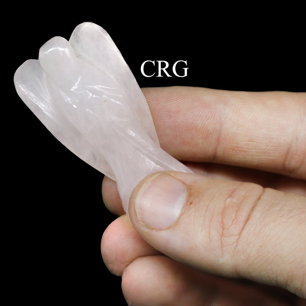 QTY 1 - Milky Quartz Gemstone Pocket Angel / 2" AVG