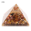 QTY 1 - Mookaite Chip Orgonite Pyramid with Copper / 3" AVG