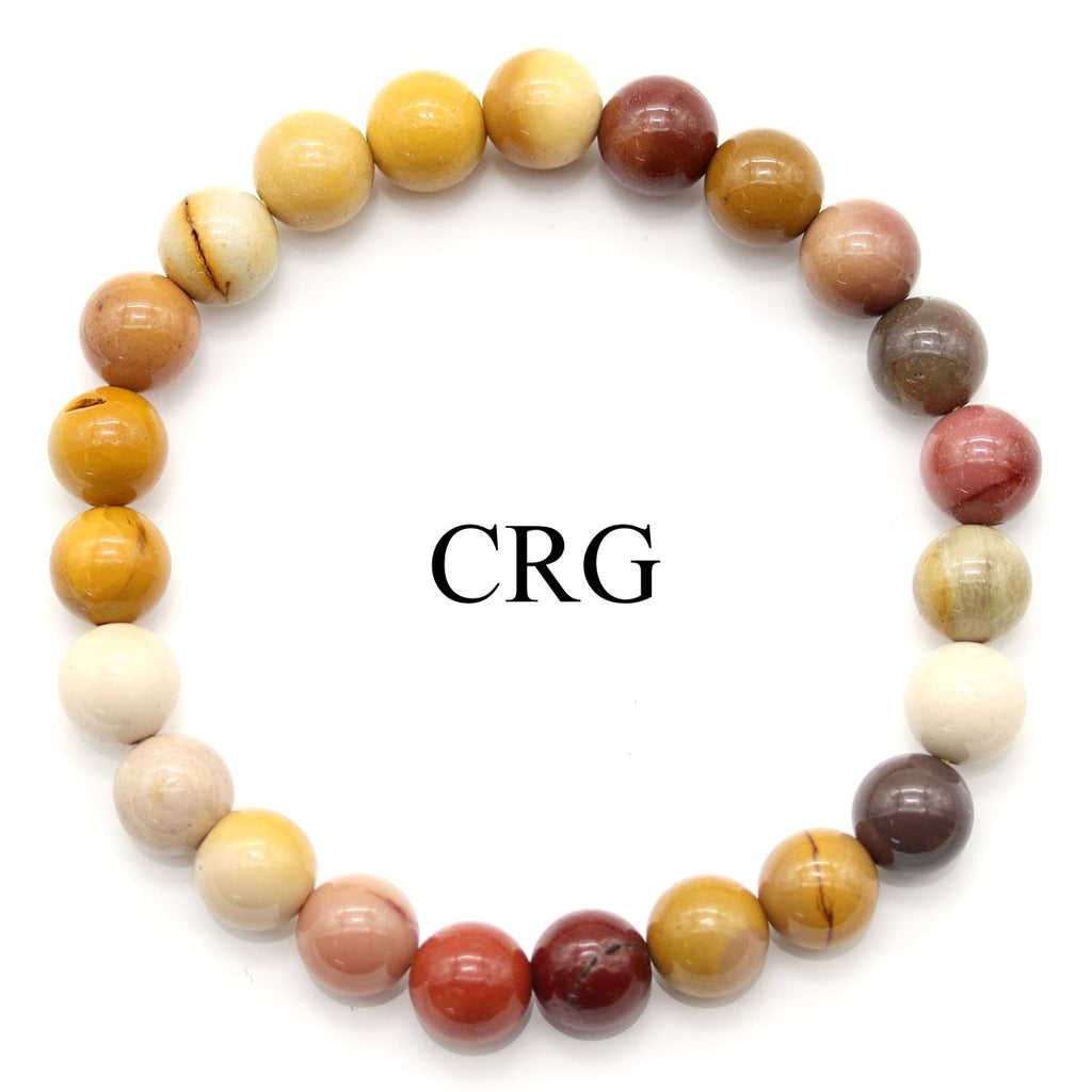 QTY 1 - Mookaite Stretch Bracelet / 8 mm Round Beads
