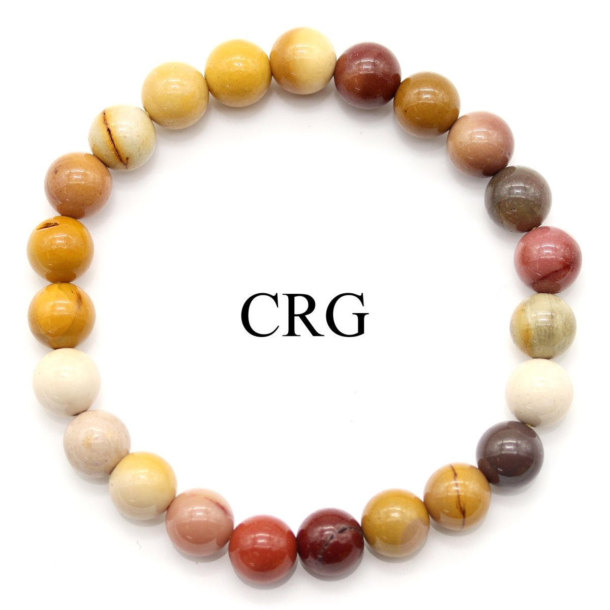 QTY 1 - Mookaite Stretch Bracelet / 8 mm Round Beads