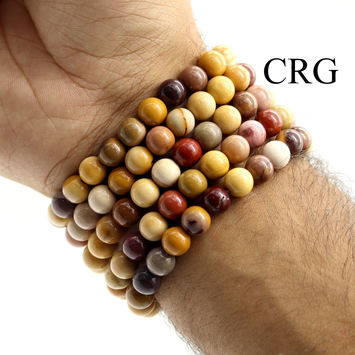 QTY 1 - Mookaite Stretch Bracelet / 8 mm Round Beads