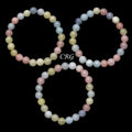 QTY 1 - Morganite Tumbled Bead Stretch Bracelet / 8mm AVG