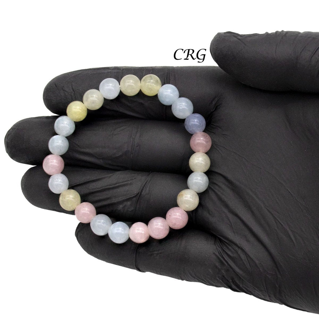 QTY 1 - Morganite Tumbled Bead Stretch Bracelet / 8mm AVG