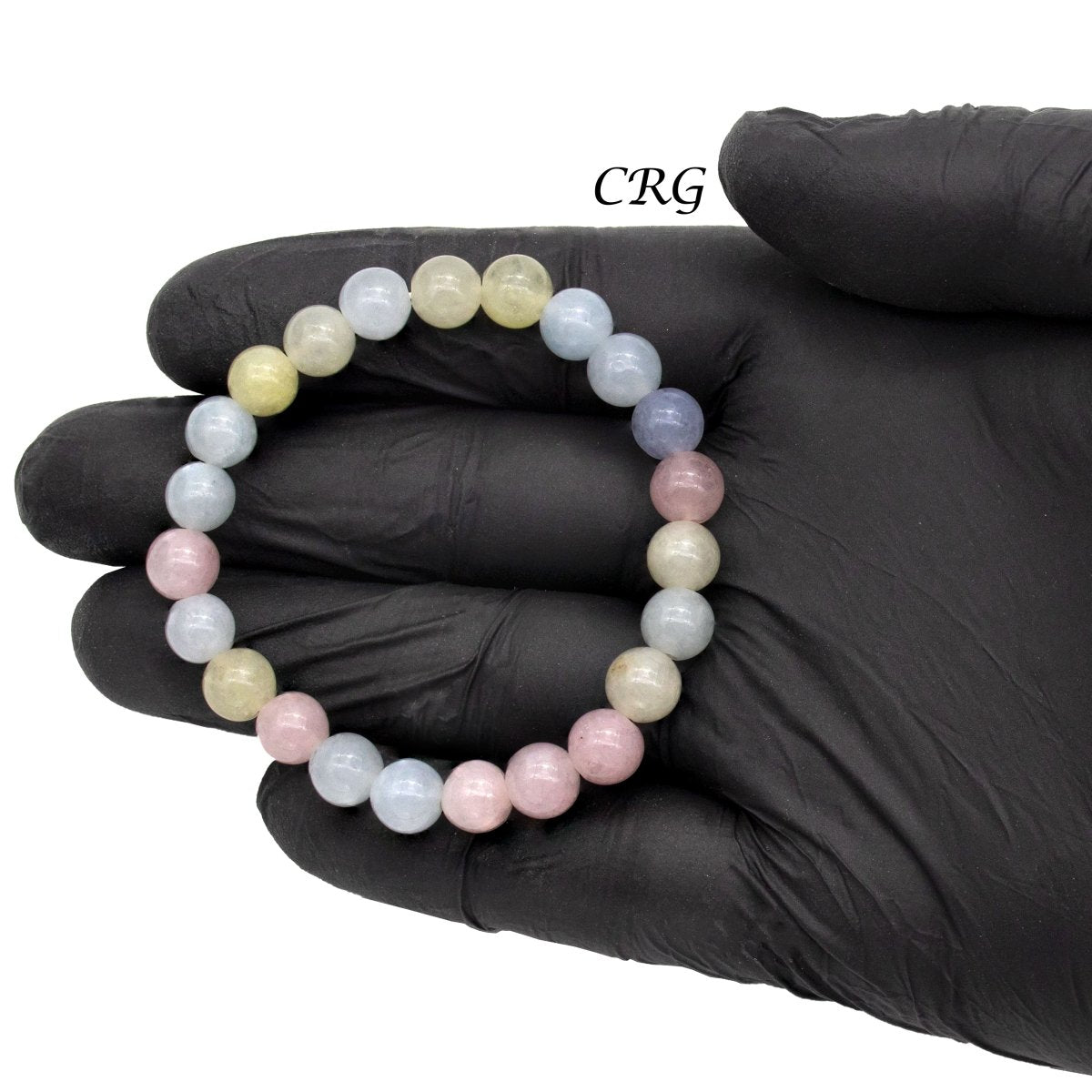 QTY 1 - Morganite Tumbled Bead Stretch Bracelet / 8mm AVG