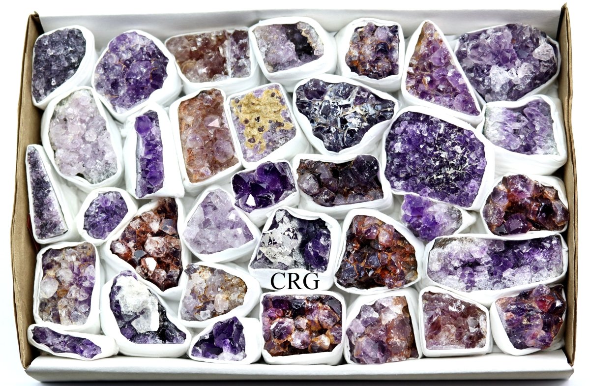 QTY 1 - Multicolored Amethyst Druzy / Medium Flat / 1-2.5" AVG