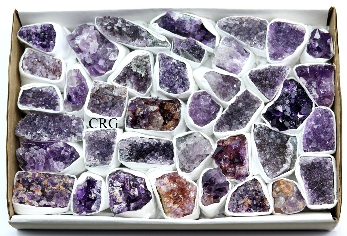 QTY 1 - Multicolored Amethyst Druzy / Medium Flat / 1-2.5" AVG