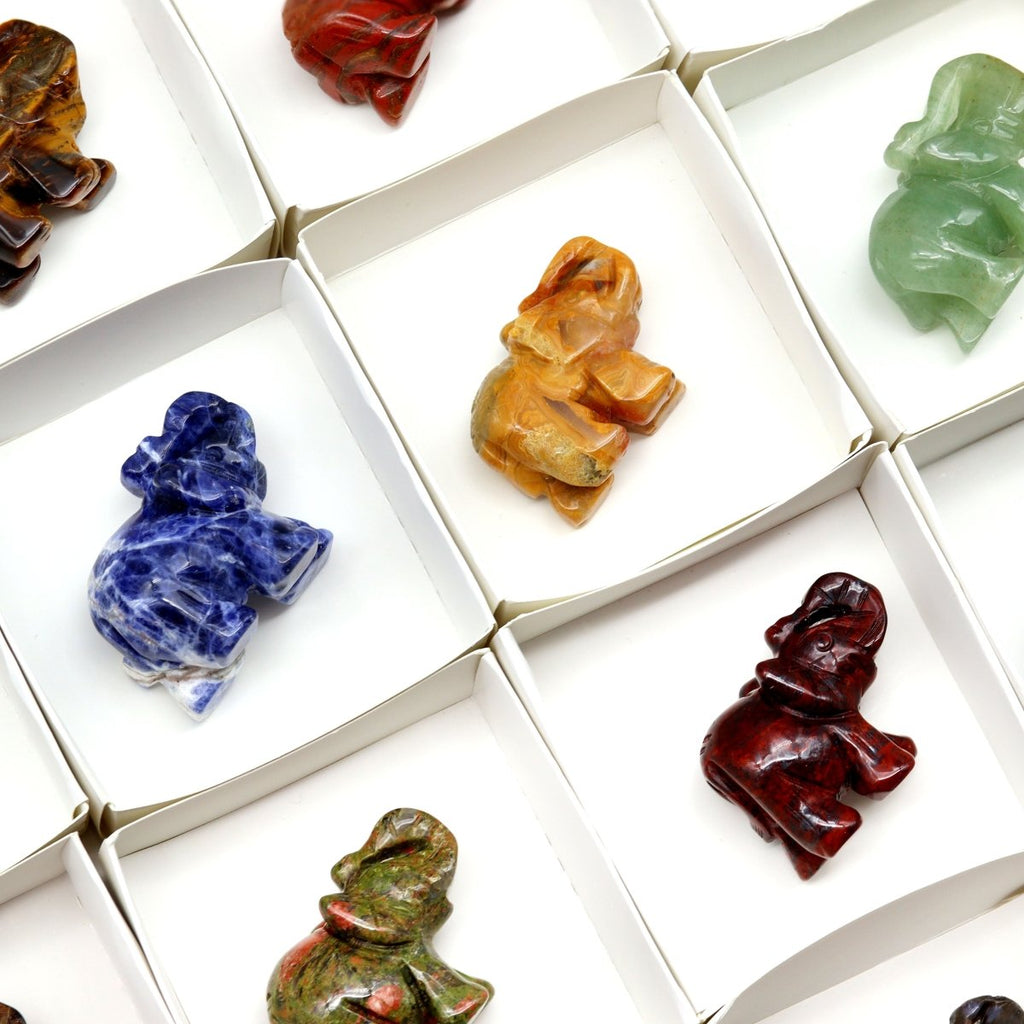 QTY 1 - Mystery Gemstone Elephant / 1.5-2" AVG