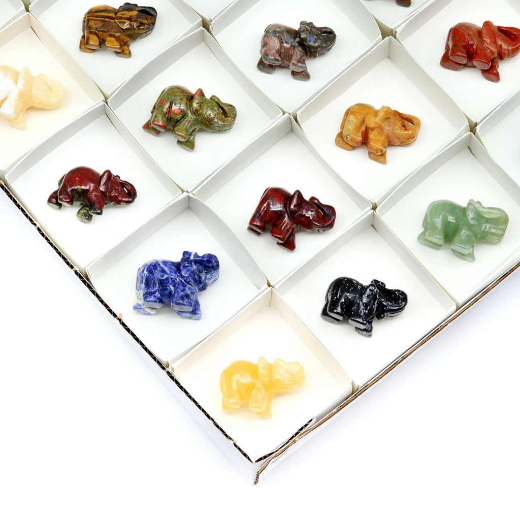 QTY 1 - Mystery Gemstone Elephant / 1.5-2" AVG