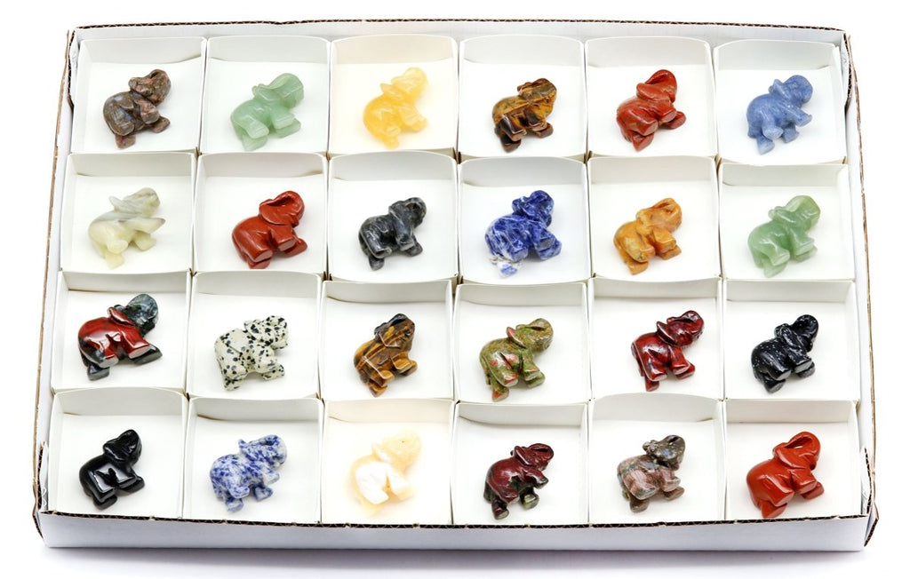 QTY 1 - Mystery Gemstone Elephant / 1.5-2" AVG