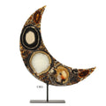 QTY 1 - Natural Agate Moon on Metal Base / 15-16" AVG
