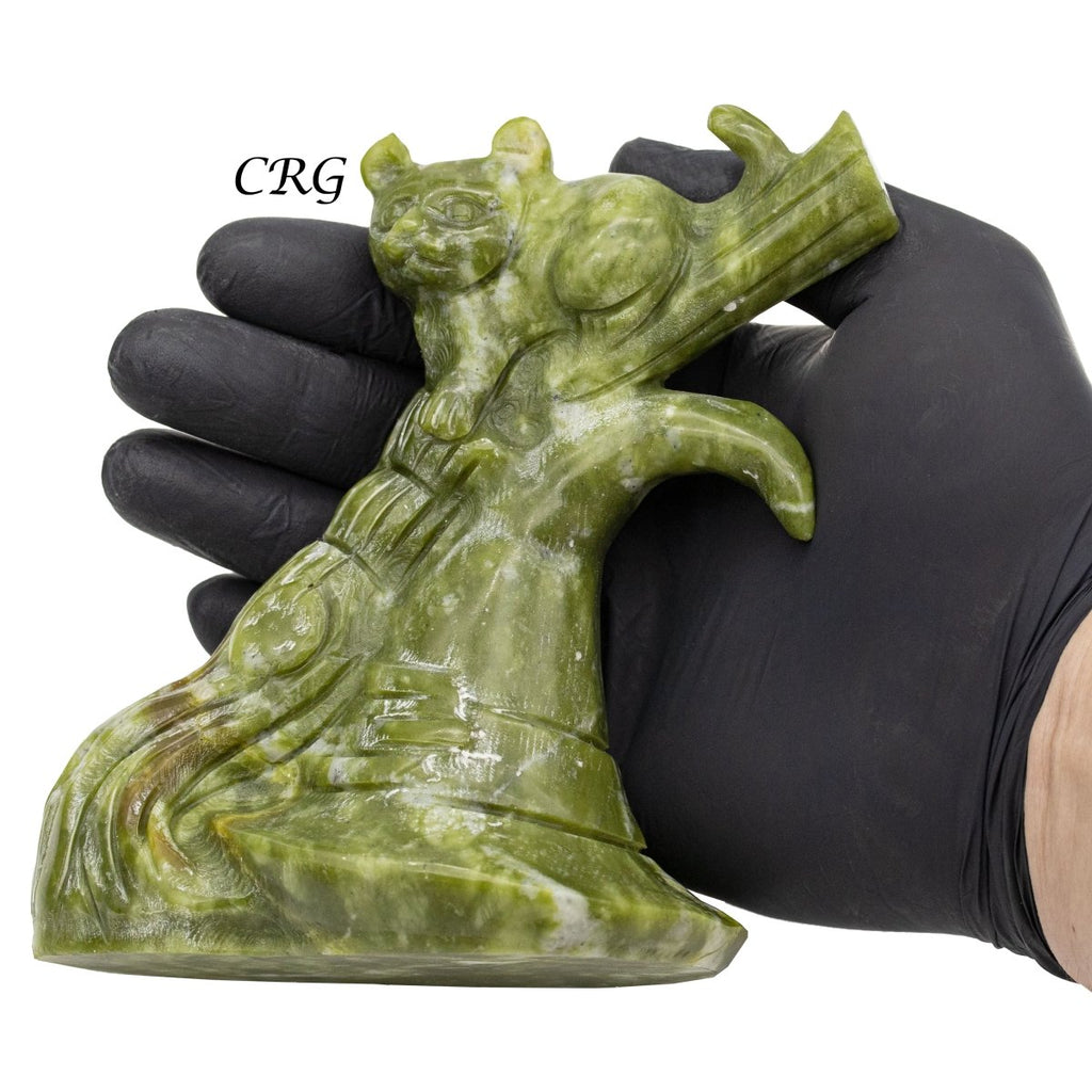 Qty 1 - Nephrite Jade Cat & Hat