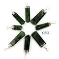 QTY 1 - Nephrite Jade Sterling Silver Pendant / 1.5"