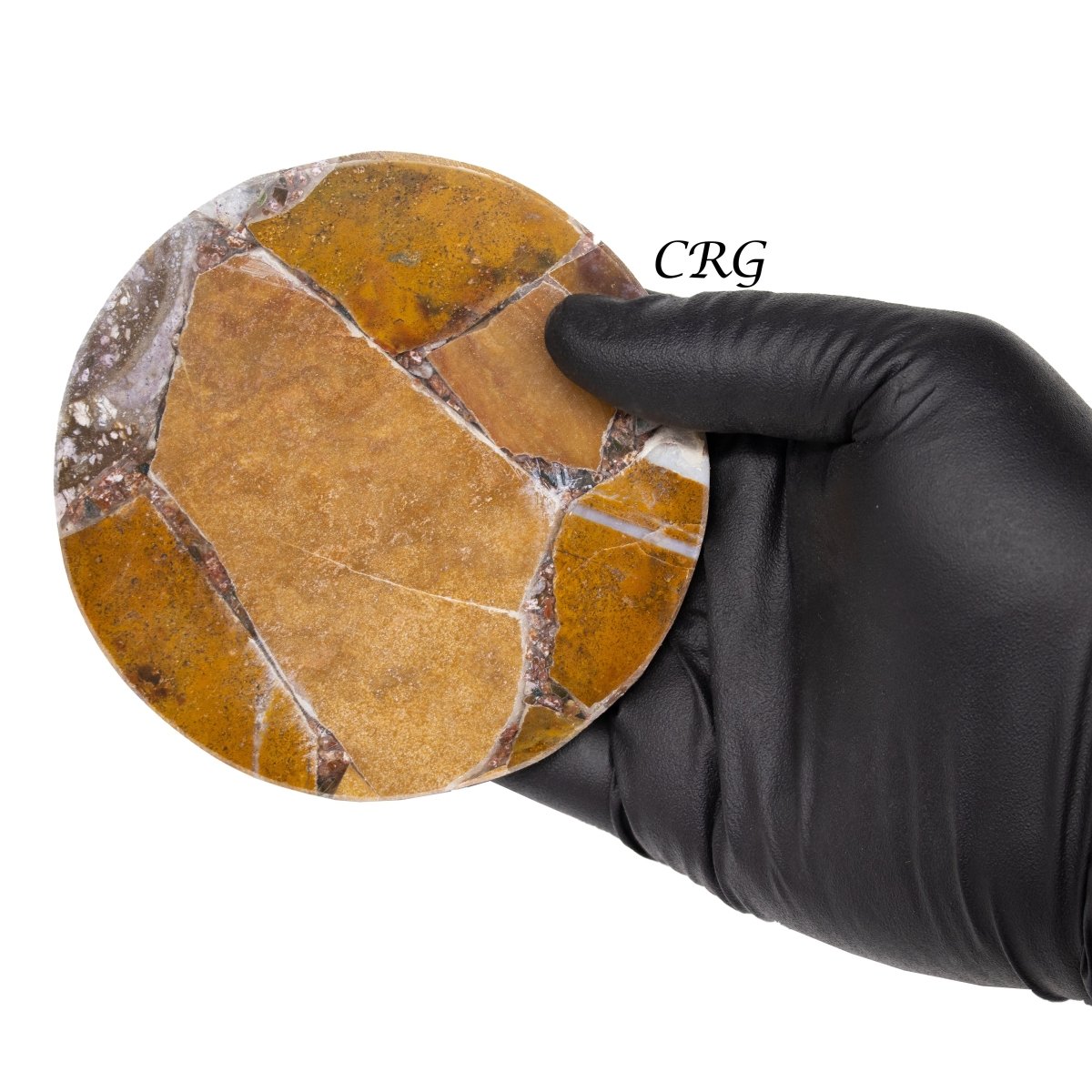 QTY 1 - Ocean Jasper Resin Coaster / 4" Round Avg.