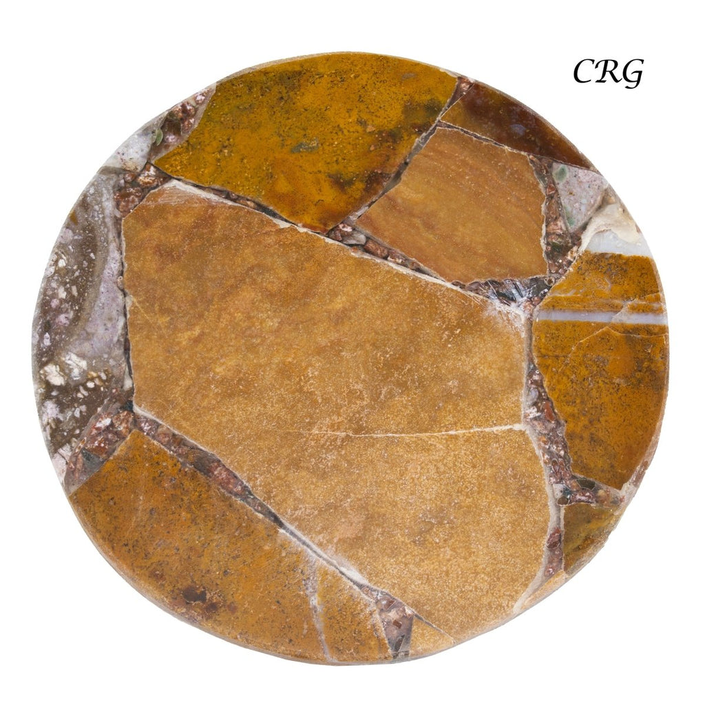QTY 1 - Ocean Jasper Resin Coaster / 4" Round Avg.