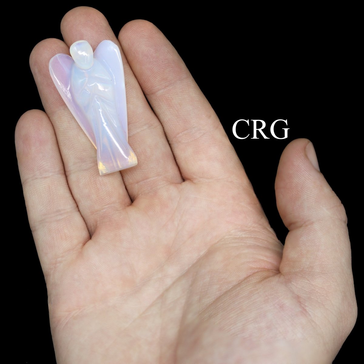 QTY 1 - Opalite Gemstone Pocket Angel / 2" AVG
