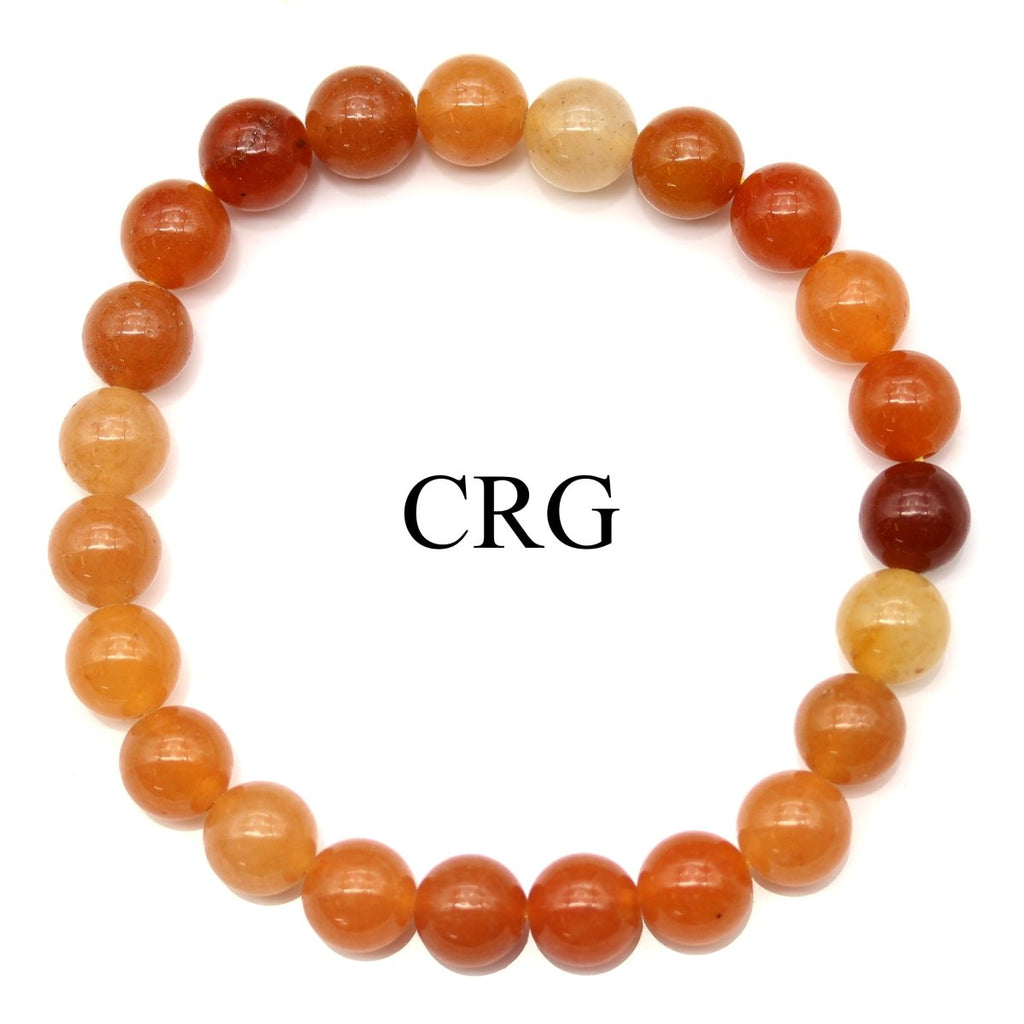 QTY 1 - Orange Quartz Stretch Bracelet / 8mm VG