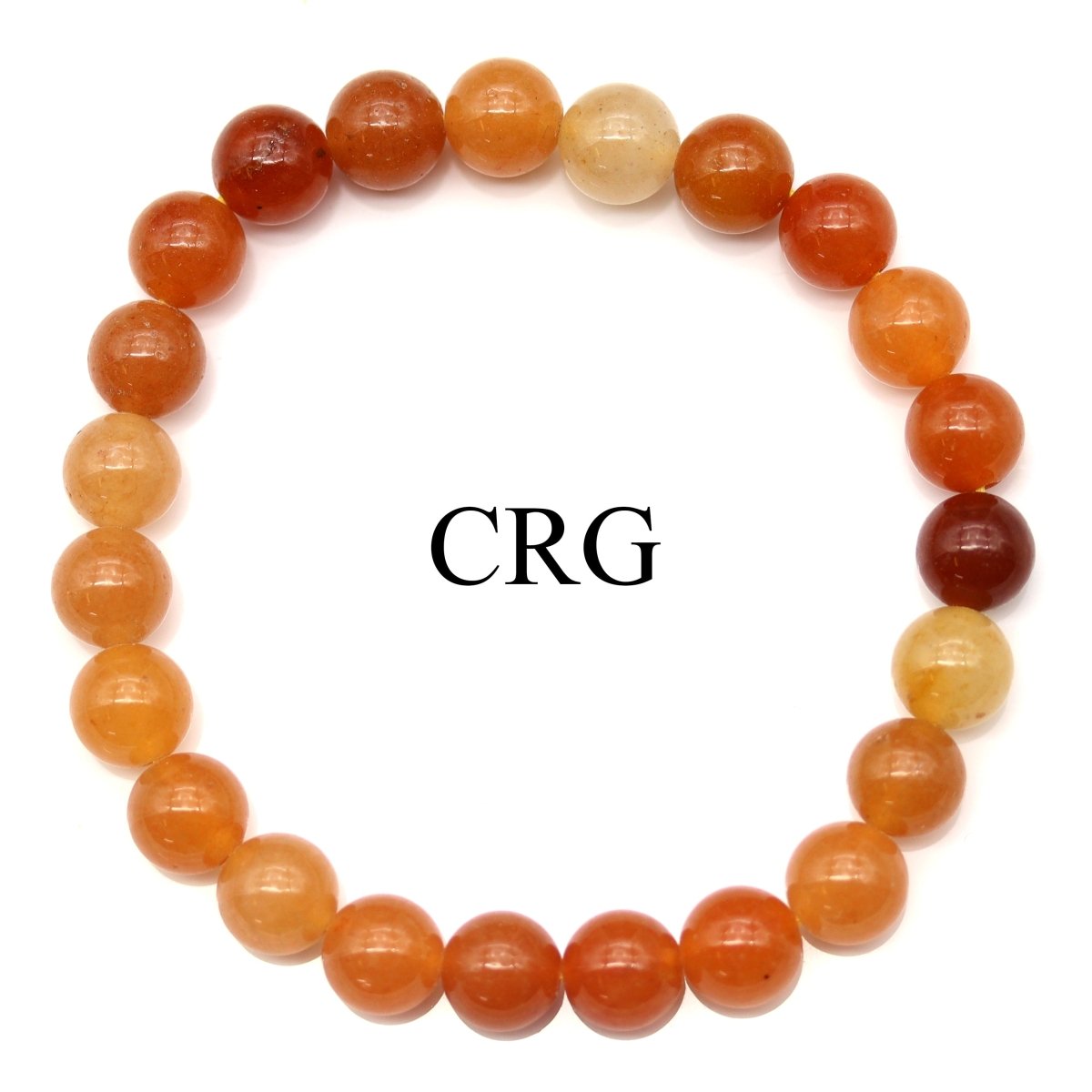 QTY 1 - Orange Quartz Stretch Bracelet / 8mm VG