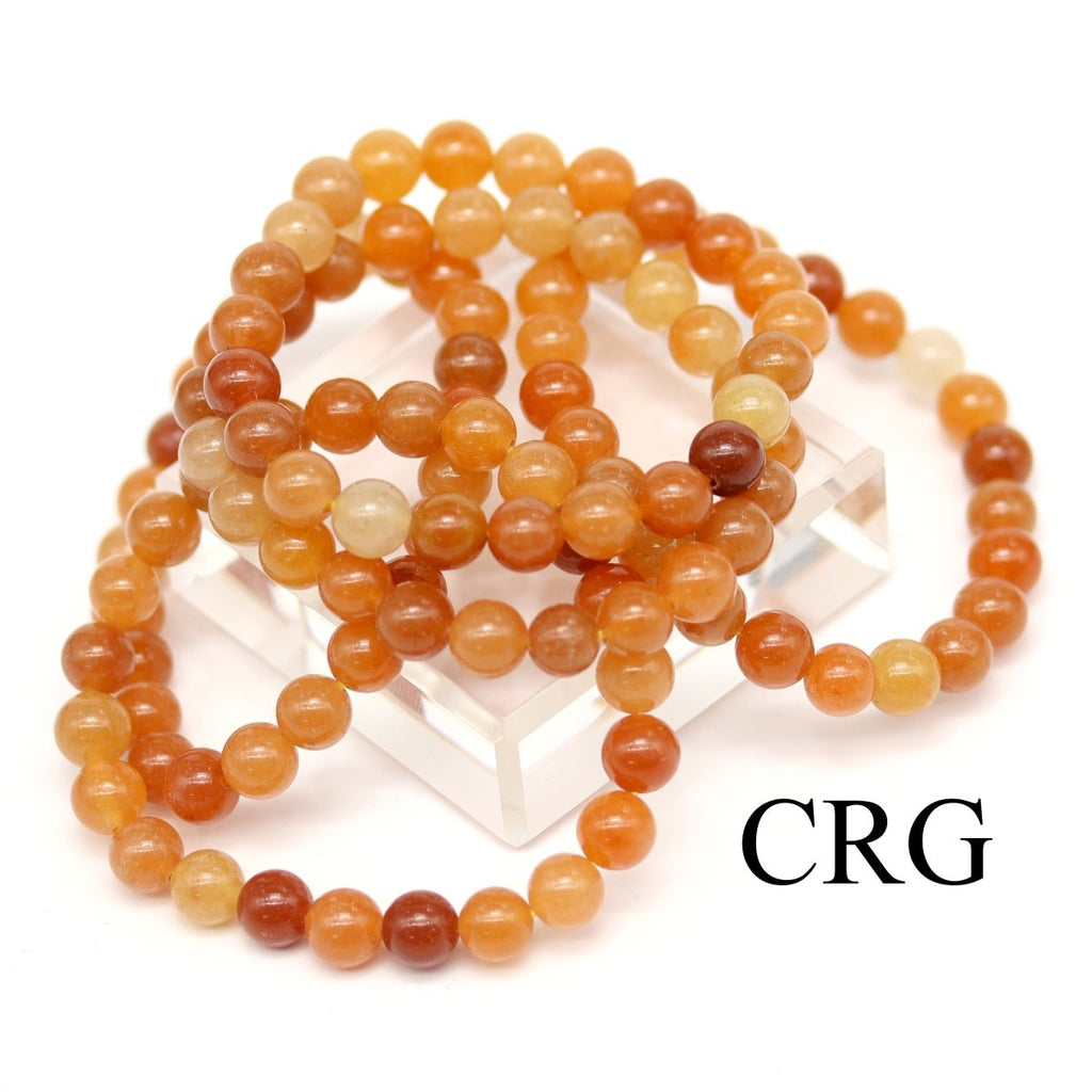 QTY 1 - Orange Quartz Stretch Bracelet / 8mm VG