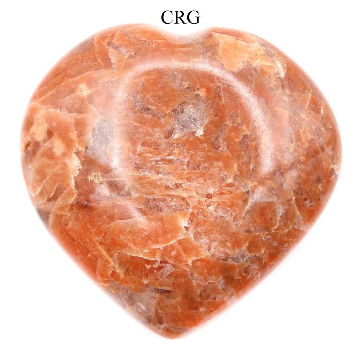 QTY 1 - Peach Moonstone Puffy Heart / 2-4" AVG