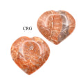 QTY 1 - Peach Moonstone Puffy Heart / 2-4" AVG