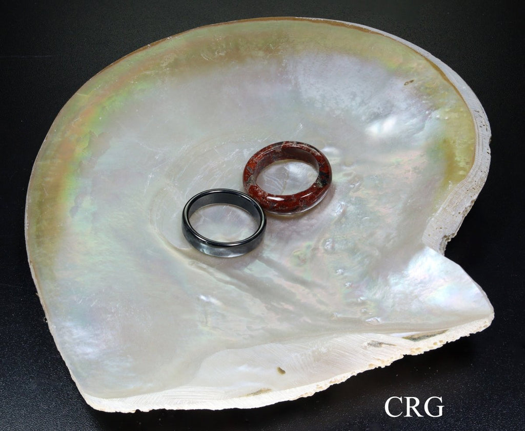 QTY 1 - Polished Mother of Pearl Shell Dish / 4.5-6" AVG