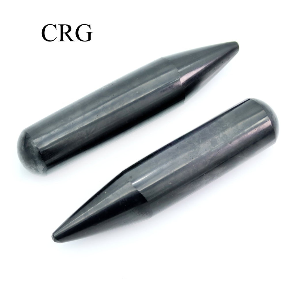 QTY 1 - Polished Russian Shungite Cylindrical Massage Pencil / 10 cm