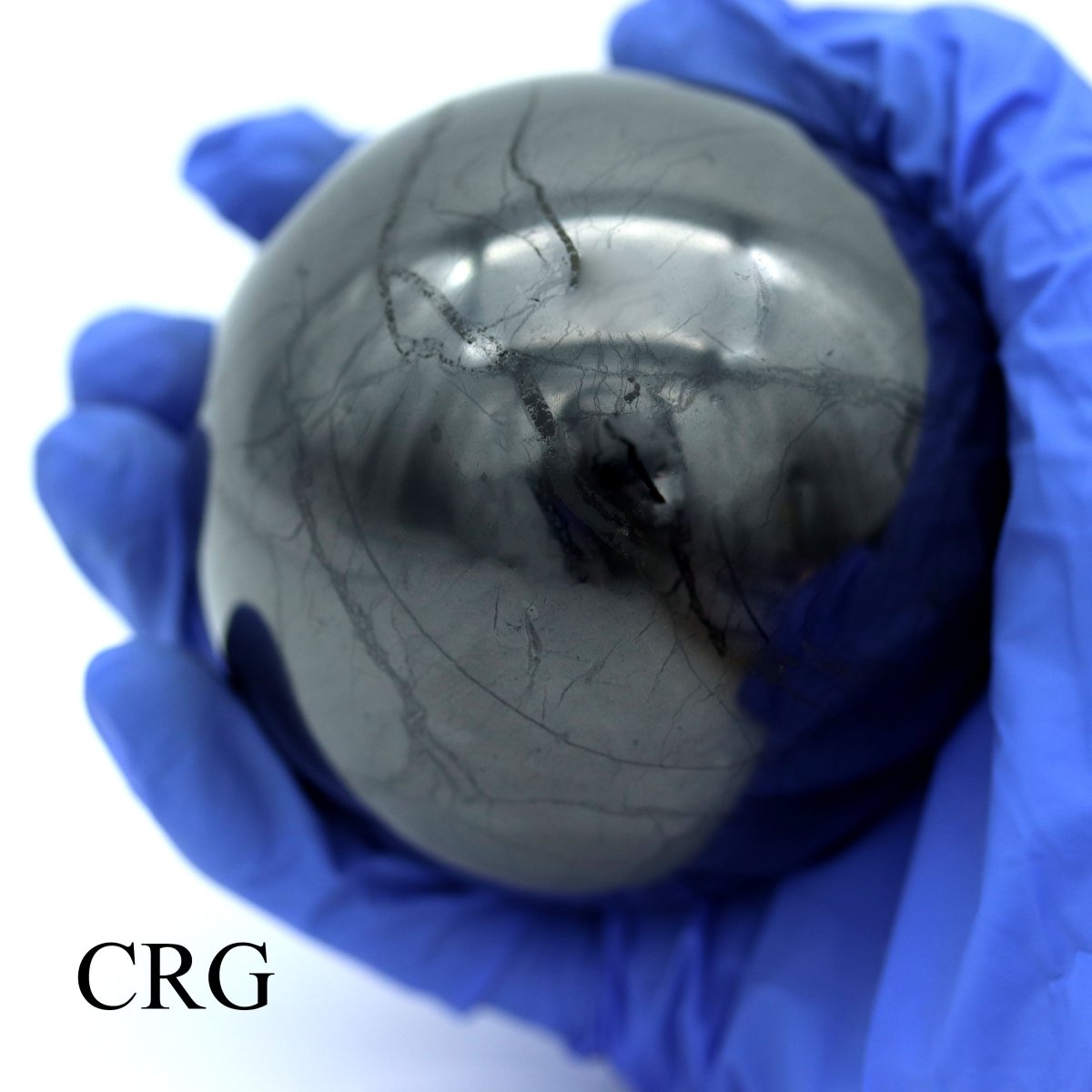 QTY 1 - Polished Russian Shungite Sphere / 7cm AVG