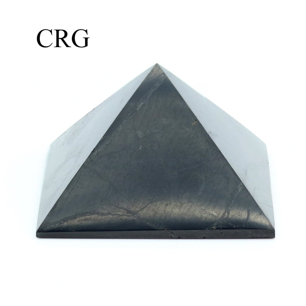 QTY 1 - Polished Shungite Pyramid / 6cm AVG
