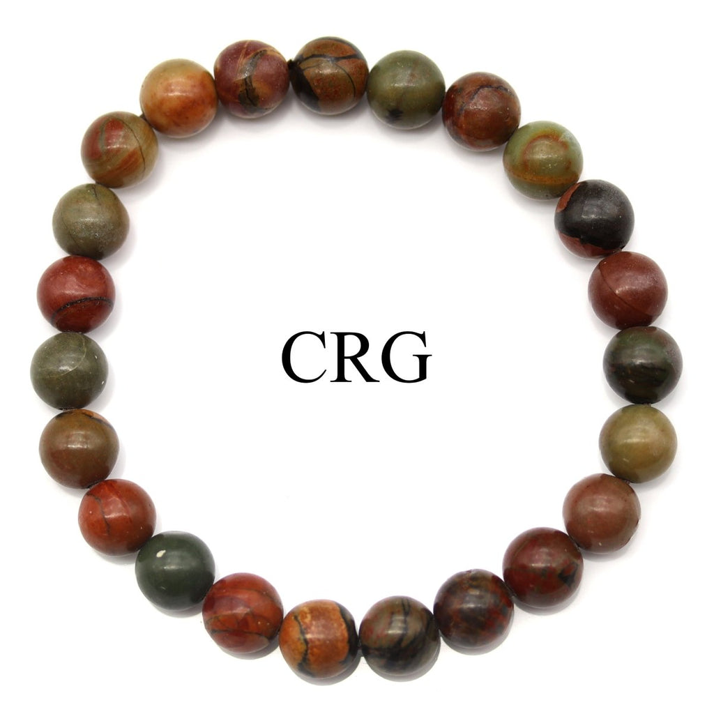 QTY 1 - Polychrome Jasper Stretch Bracelet / 8mm AVG