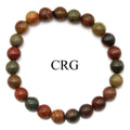 QTY 1 - Polychrome Jasper Stretch Bracelet / 8mm AVG