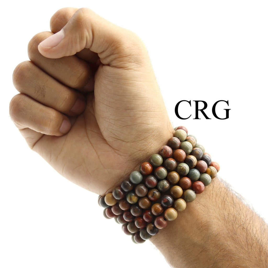QTY 1 - Polychrome Jasper Stretch Bracelet / 8mm AVG