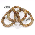 QTY 1 - Polychrome Jasper Tumbled Bead Stretch Bracelet / 8mm AVG