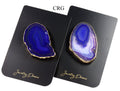 QTY 1 - Purple Agate Freeform Phone Grip w/ Gold Plating