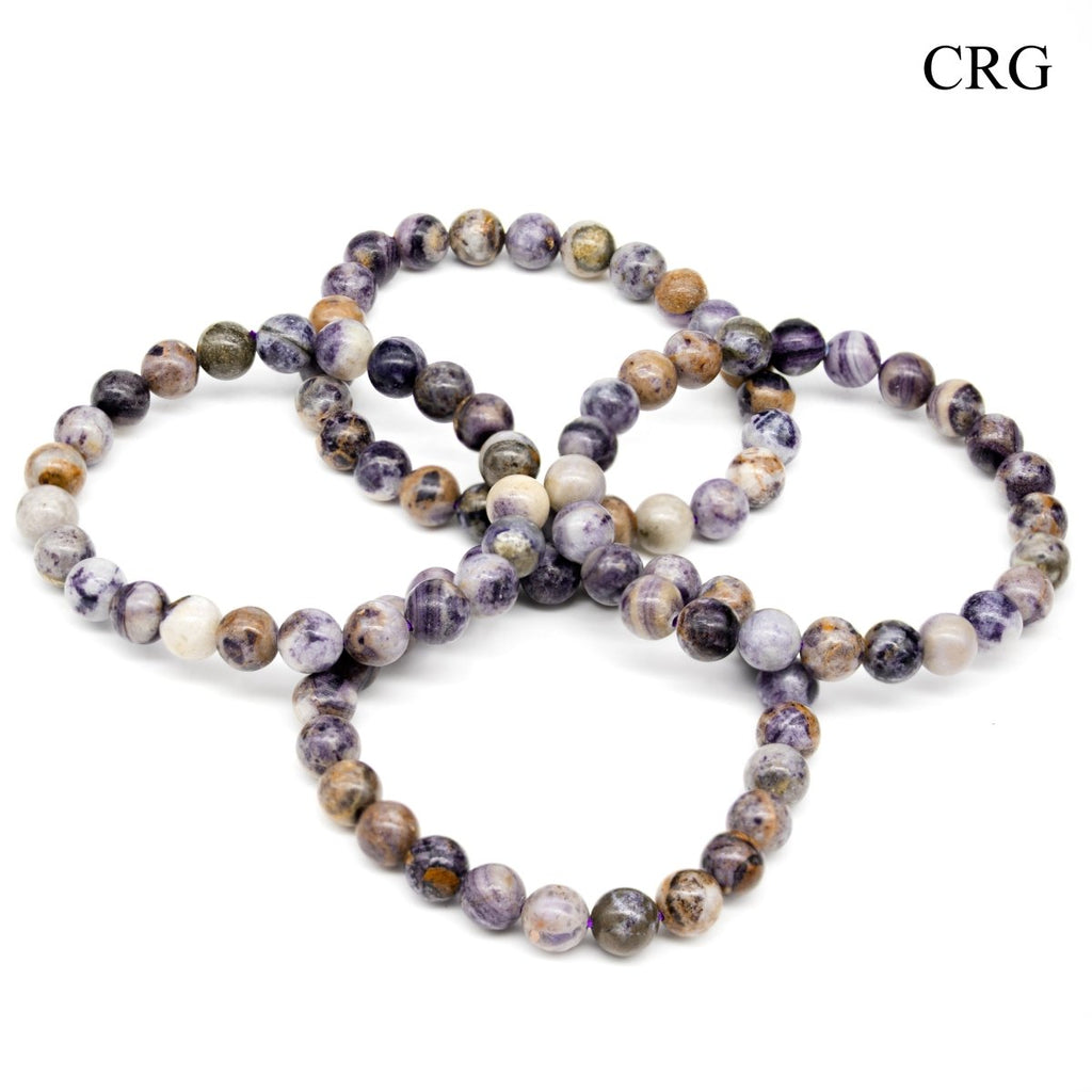 QTY 1 - Purple Dragon Jasper Stretch Bracelet / 8mm AVG