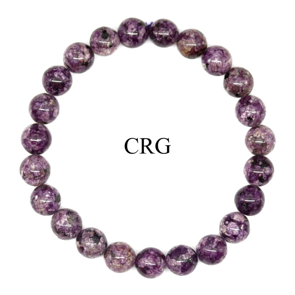 QTY 1 - Purple Terra Jasper Tumbled Bead Stretch Bracelet / 8mm AVG