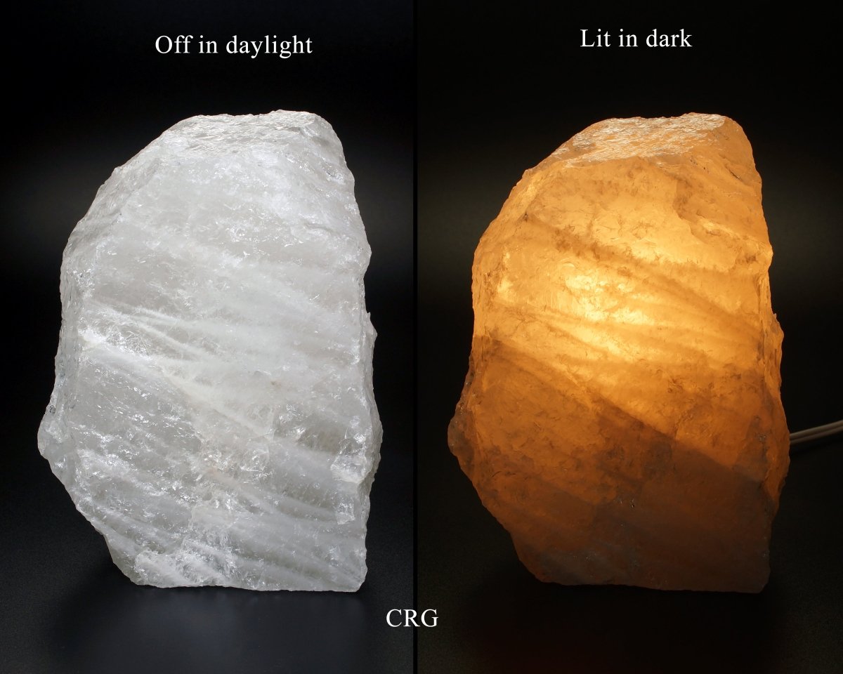 QTY 1 - Quartz Mountain Lamp / CORD & BULB INCLUDED / 5" - 6" Avg.