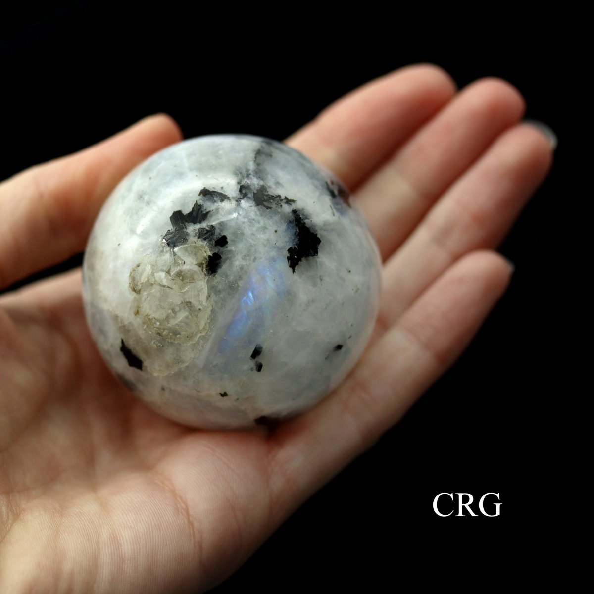 QTY 1 - Rainbow Moonstone Gemstone Sphere / 40-50mm AVG