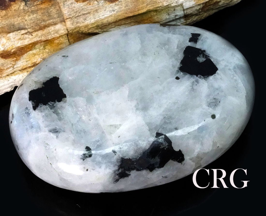 QTY 1 - Rainbow Moonstone Palm Stone / 50mm AVG