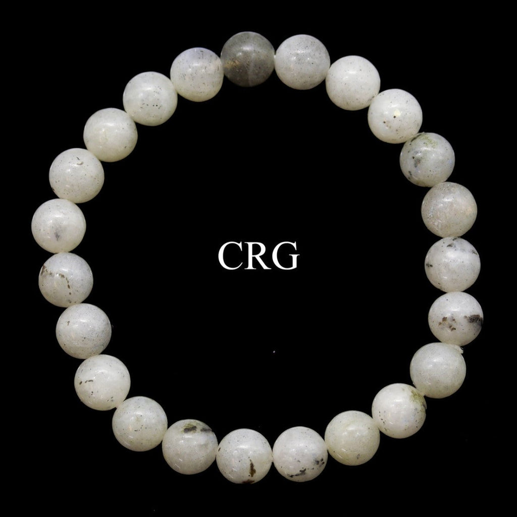 QTY 1 - Rainbow Moonstone Tumbled Bead Stretch Bracelet / 8mm AVG