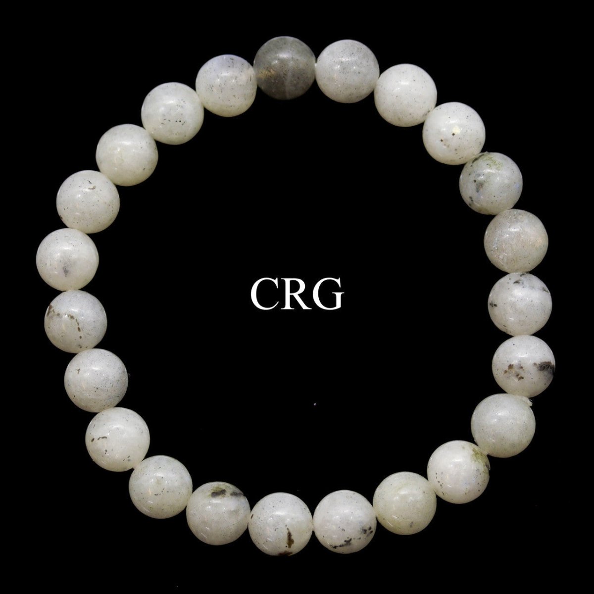 QTY 1 - Rainbow Moonstone Tumbled Bead Stretch Bracelet / 8mm AVG